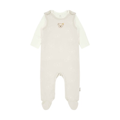 Set Strampler + T-Shirt langarm GOTS, beige