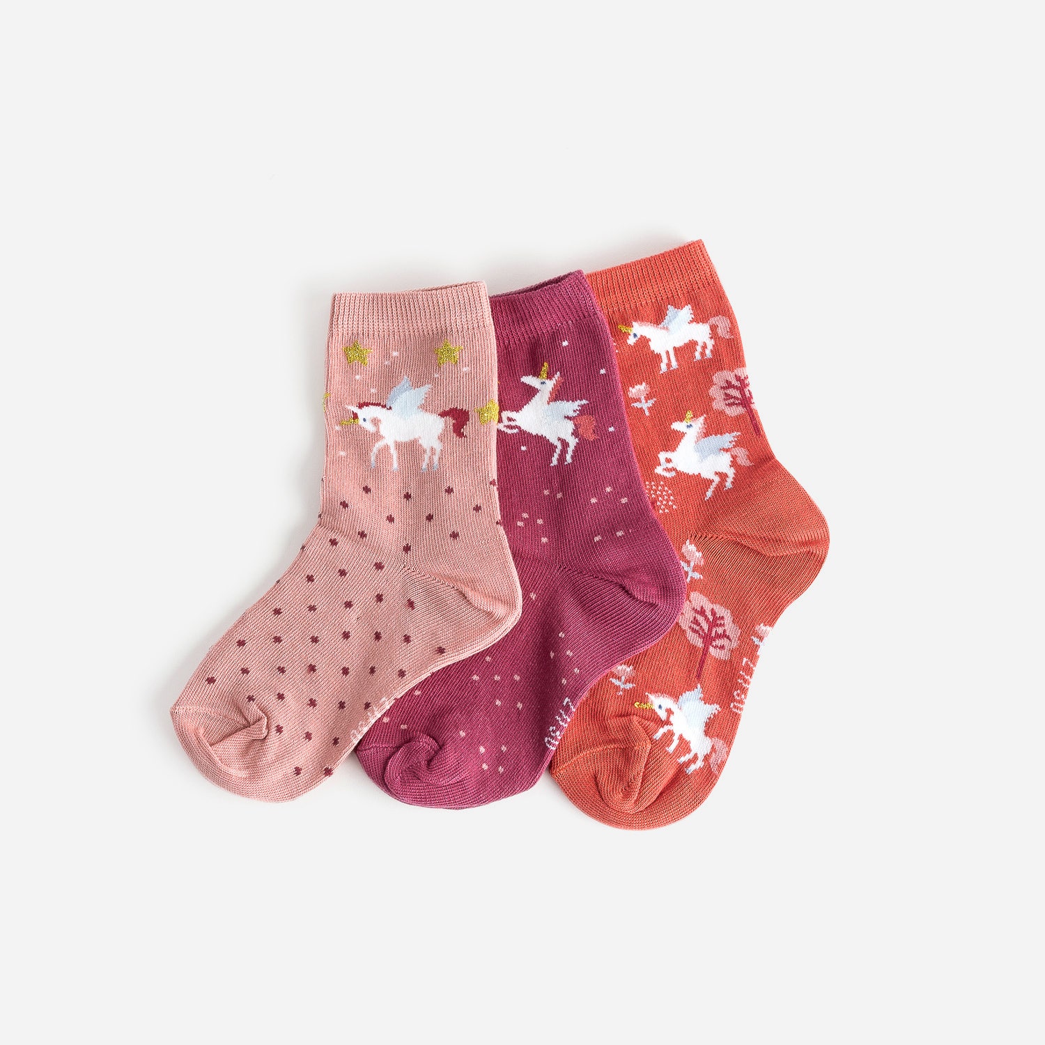 Chaussettes roses à motif licornes