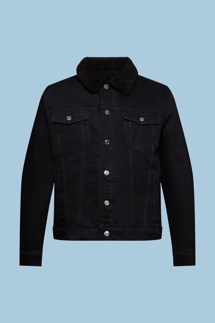 Jeansjacke mit Teddyfell