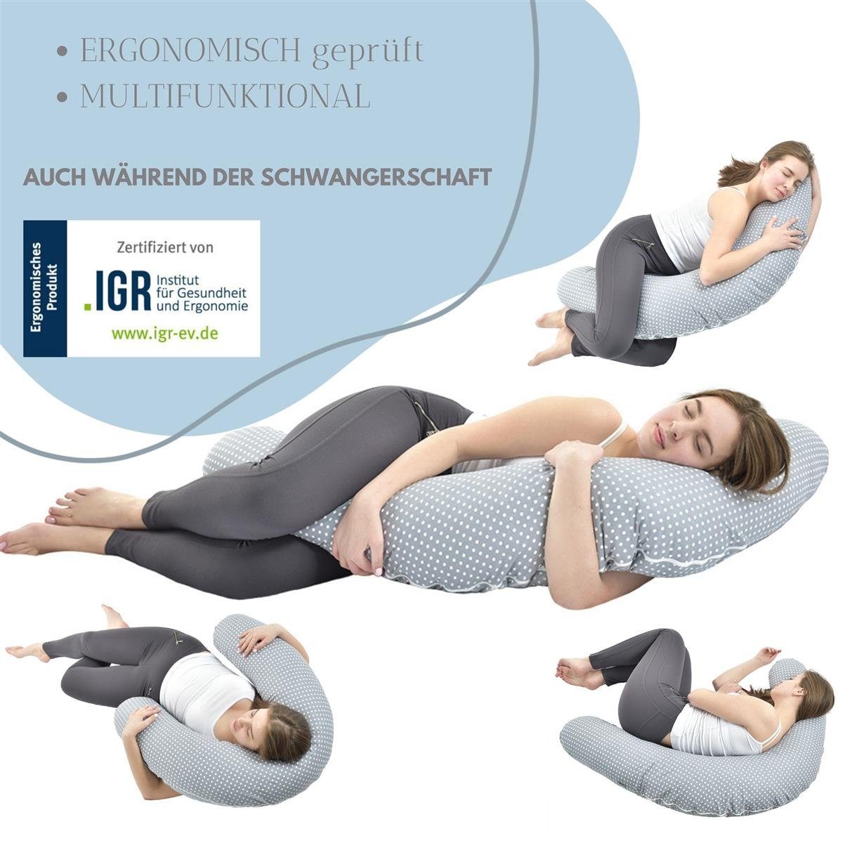 SEI Design Stillkissen Seitenschläferkissen Babynestchen Kuschelnest XXL, Spar-Set 2X Bezug, Bezug 100% Baumwolle