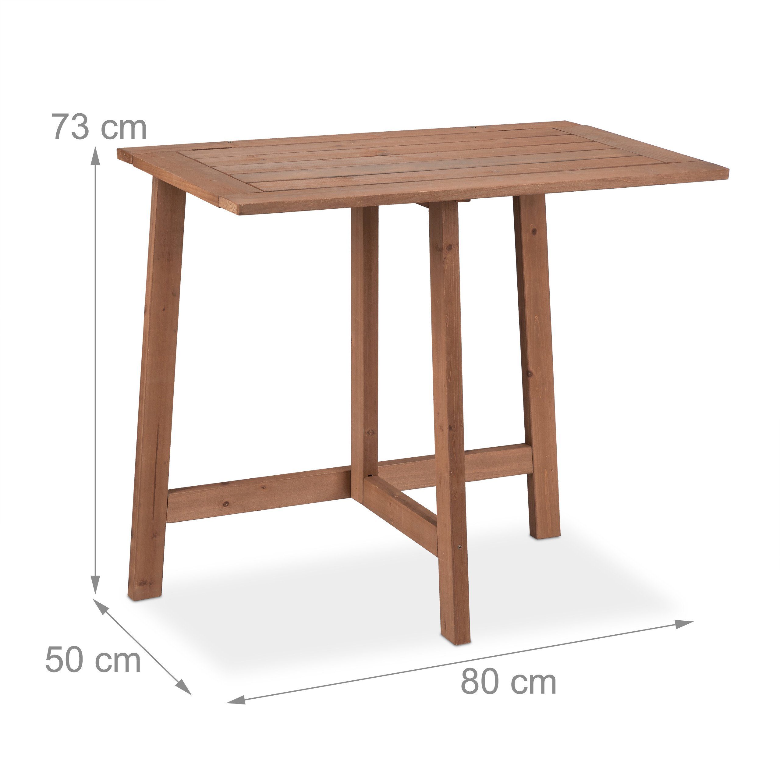relaxdays Klapptisch Rechteckiger Klapptisch aus Holz
