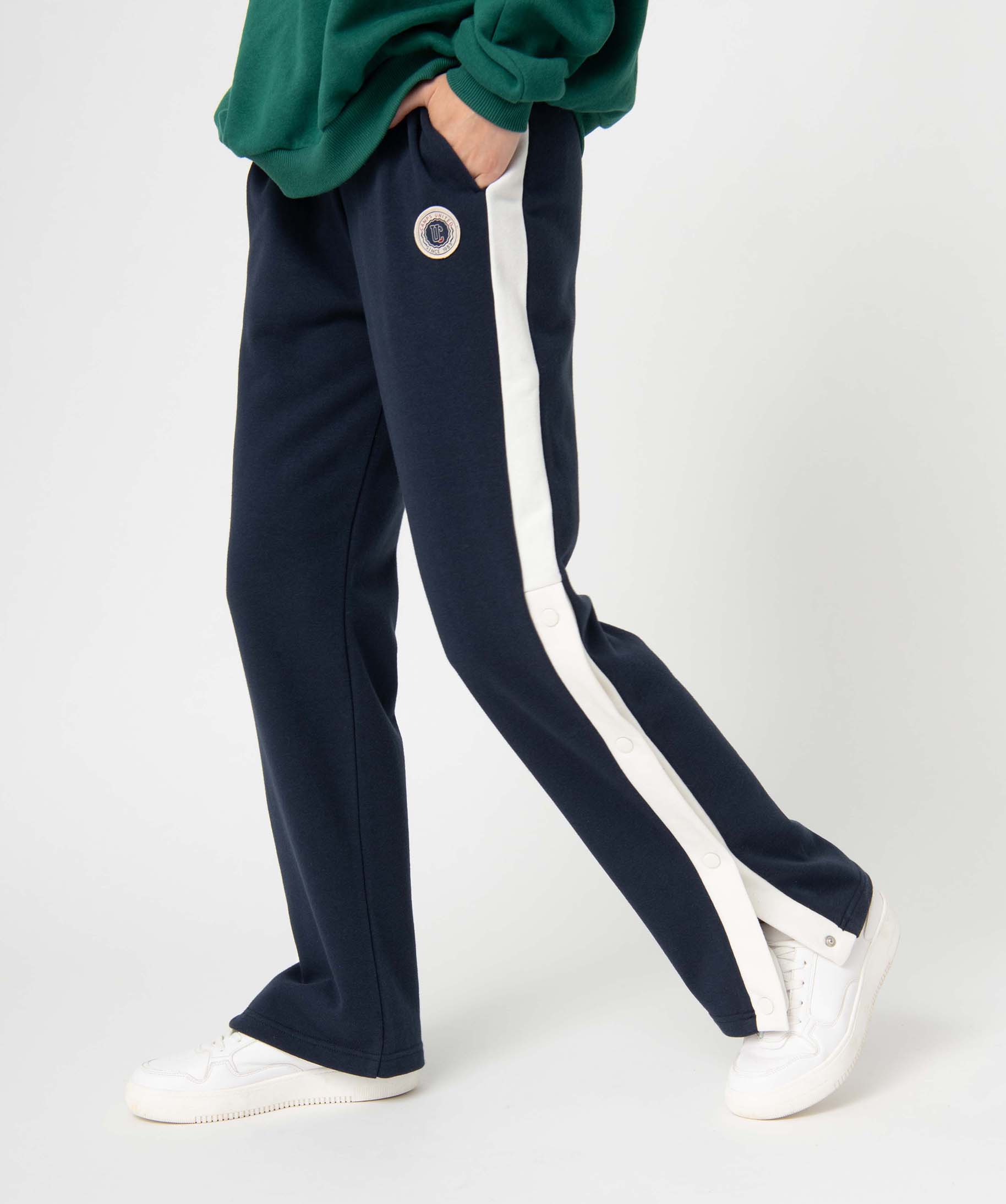Pantalon de jogging femme avec pressions sur les ctés –... bleu | GEMO
