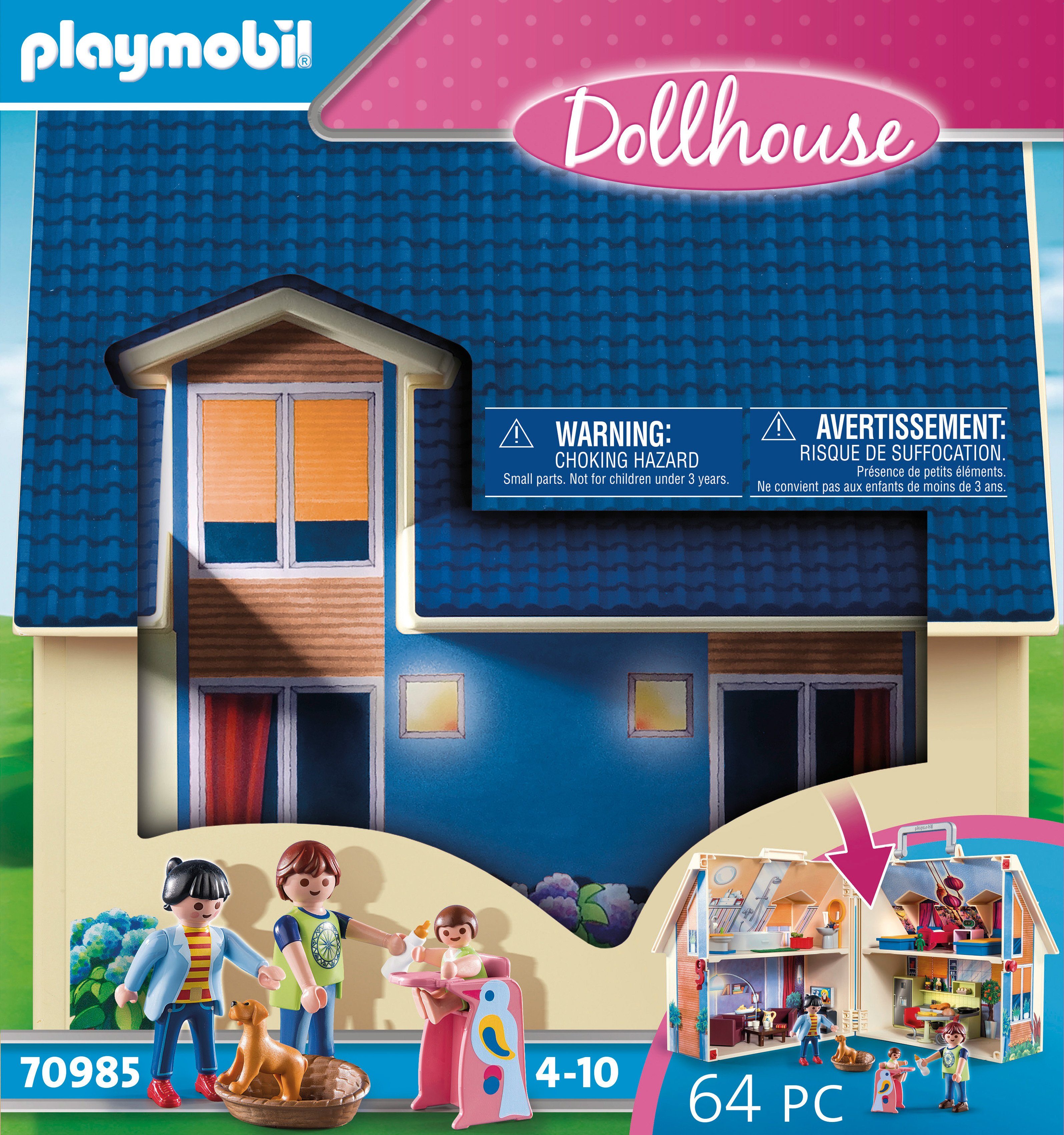 Playmobil® Konstruktions-Spielset Mitnehm-Puppenhaus (70985), Dollhouse, (64 St), Made in Europe