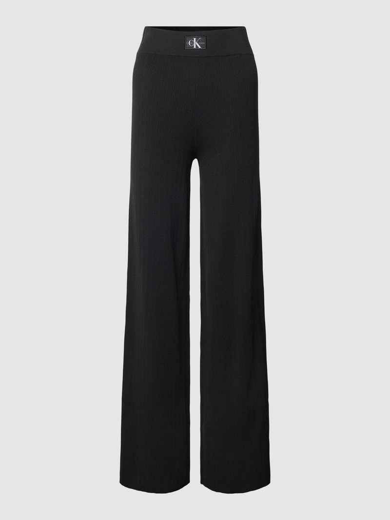 Stoffhose mit Feinripp Modell 'VARIEGATED' in black