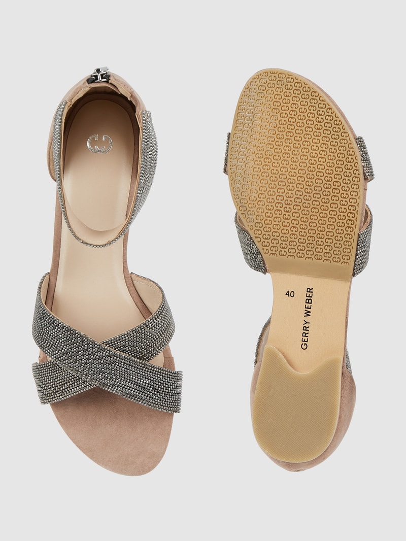 Sandalen aus Leder in taupe