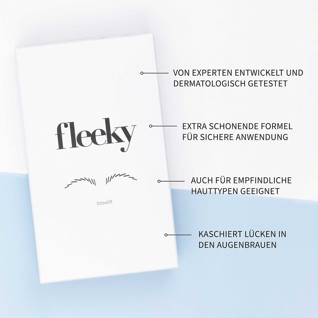 fleeky Augenbrauen-Kosmetika Browlift Kit Maxi - Augenbrauenlaminierung Set, Vegan, Tierversuchsfrei, Sachets made in EU