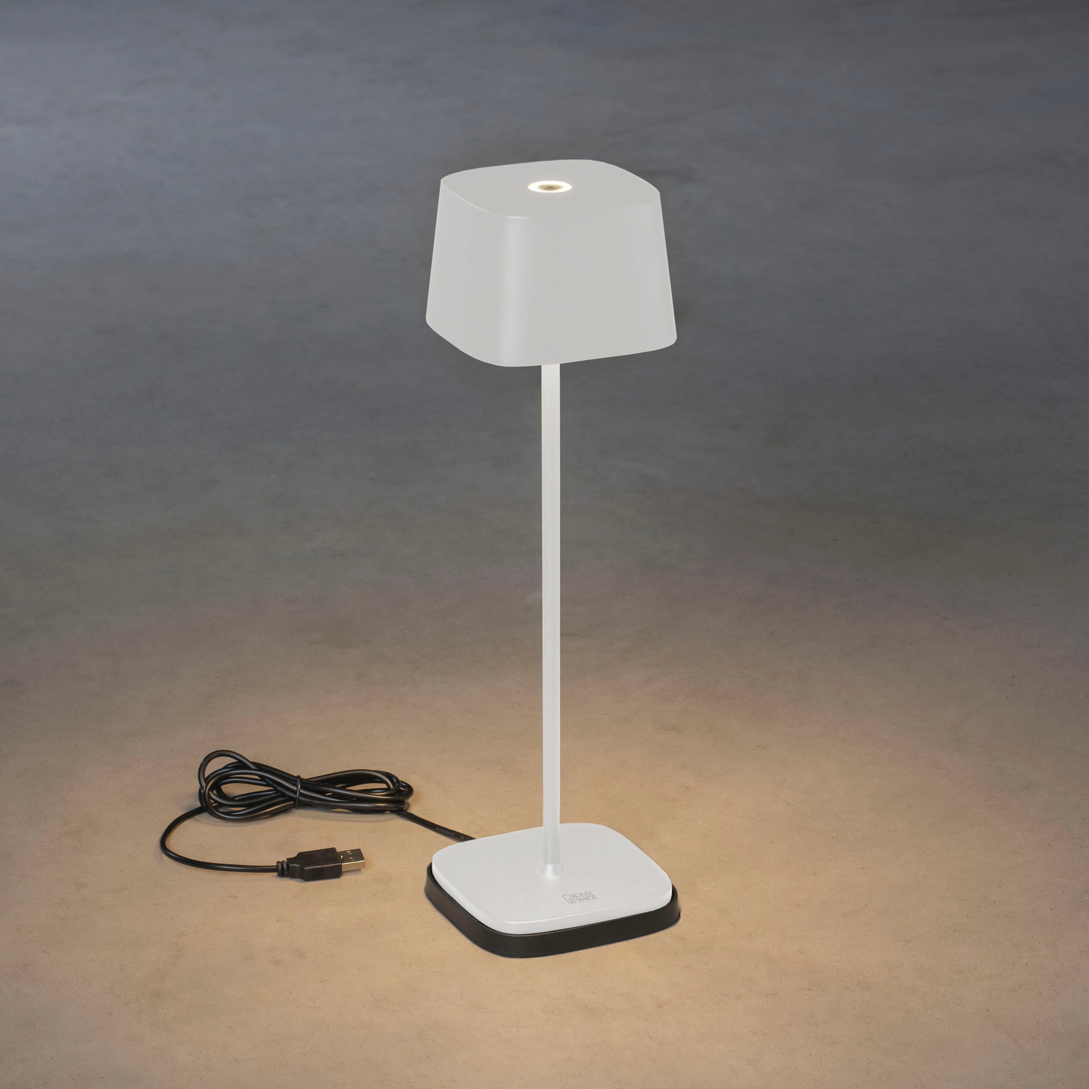 KONSTSMIDE LED Tischleuchte Capri, LED fest integriert, Warmweiß, Capri LED USB-Tischleuchte weiss, Farbtemperatur, dimmbar