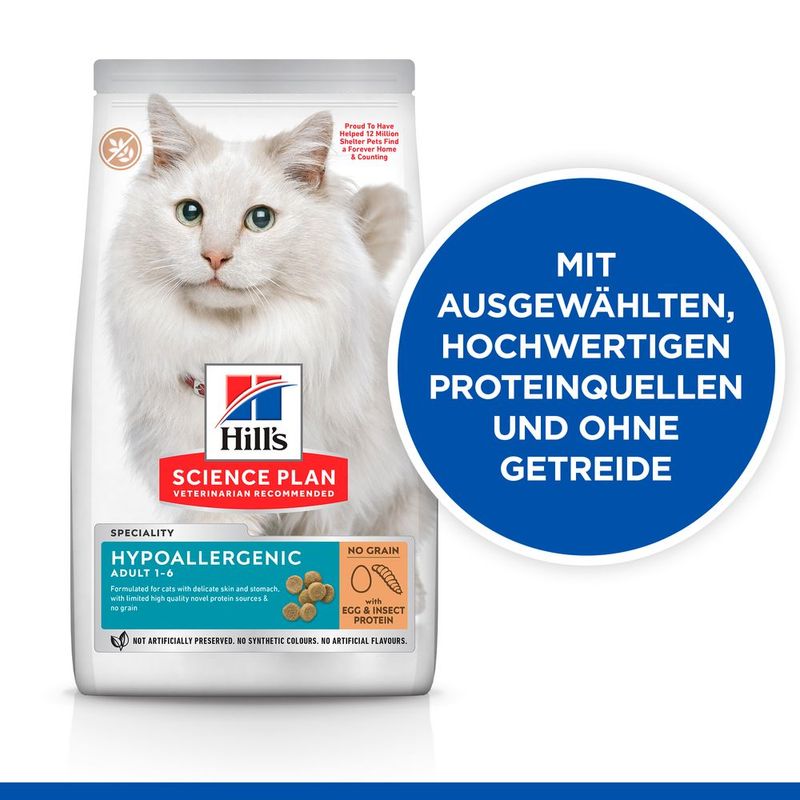 Hill's Science Plan Adult Hypoallergenic No Grain mit Ei & Insektenprotein