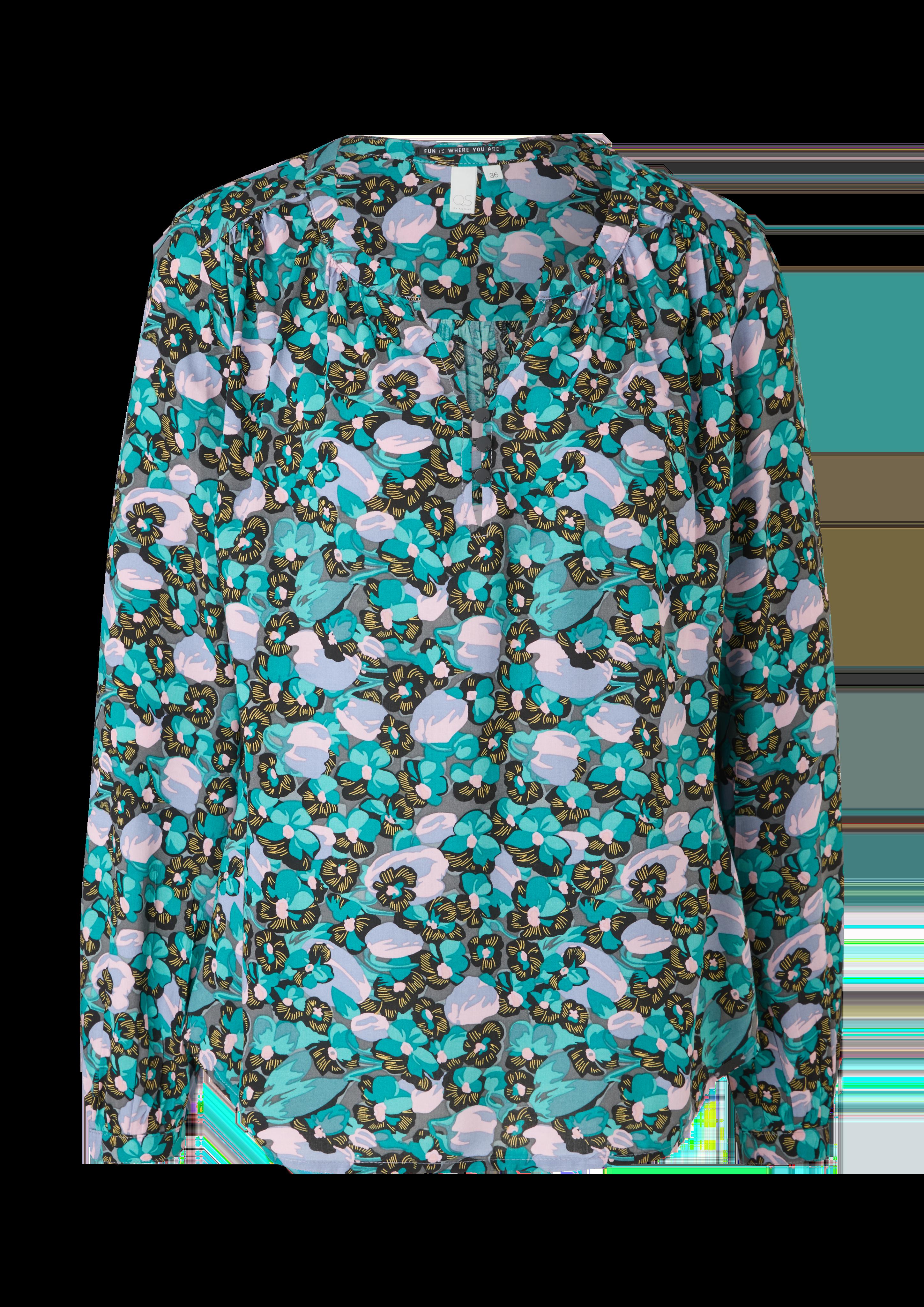 Viskosebluse mit Alloverprint  2117729-52A2