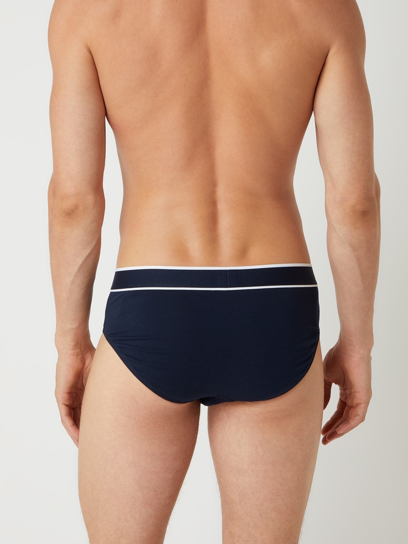Slip mit Logo-Bund im 3er-Pack in marineblau