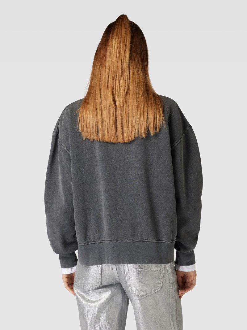 Sweatshirt mit Rundhalsausschnitt in anthrazit