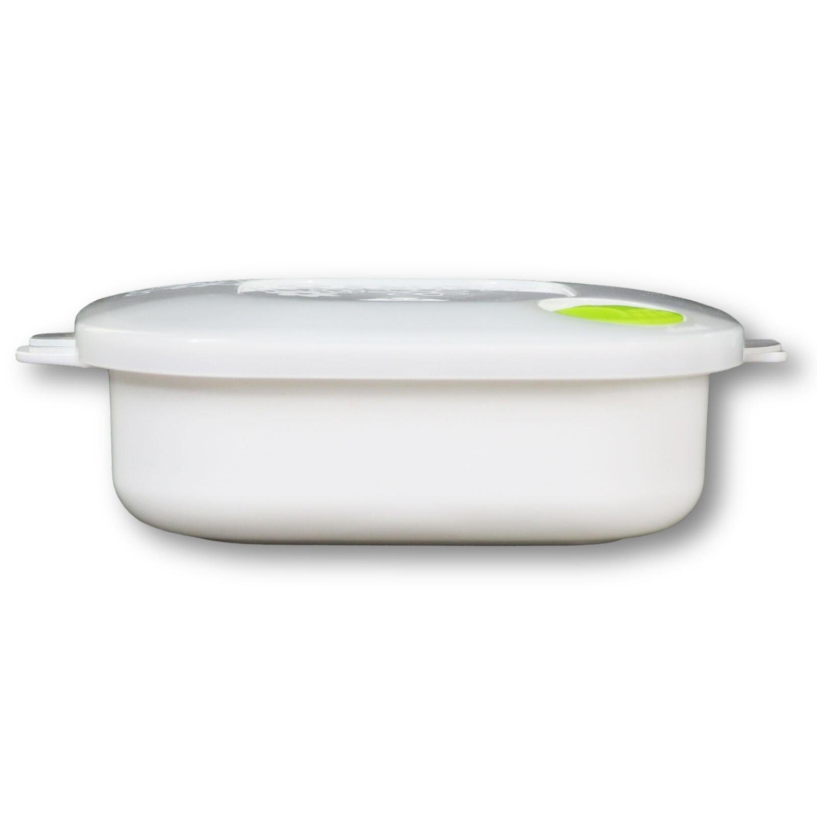 Plentyfy Mikrowellenbehälter Frischhaltedose quadratisch 1 Liter mit Motiv und Dampfventil, Kunststoff, (Kasserolle 1 L quadratisch BLUME mit Dampfventil GRÜN Mikrowellen-Geschirr, Premium), Meal Prep Boxen - Mikrowellengeschirr mit Deckel