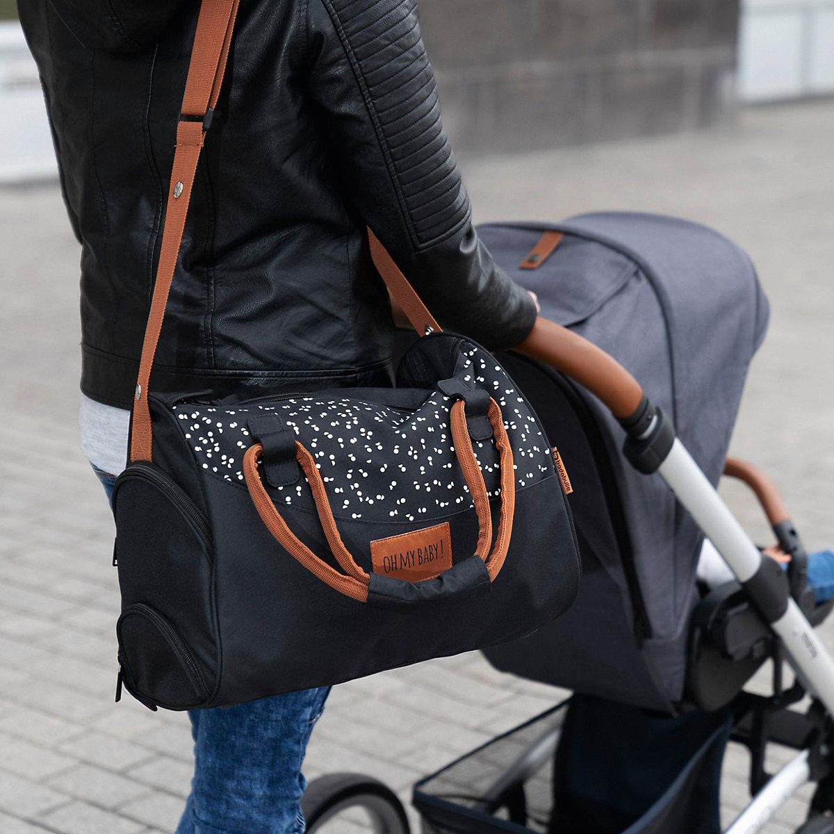 Wickeltasche Pocketstyle, schwarz