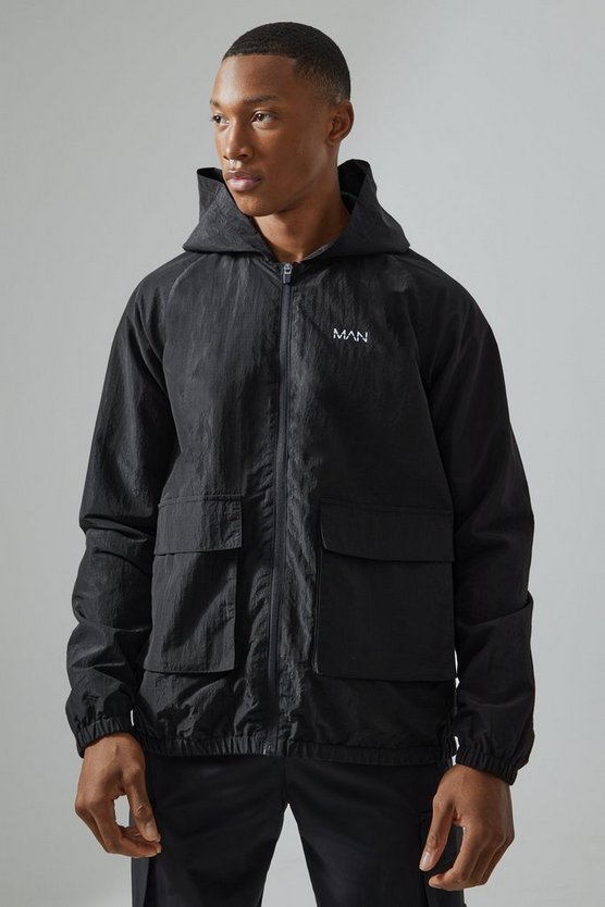 Man Active Ripstop Nylon Utility-Windbreaker