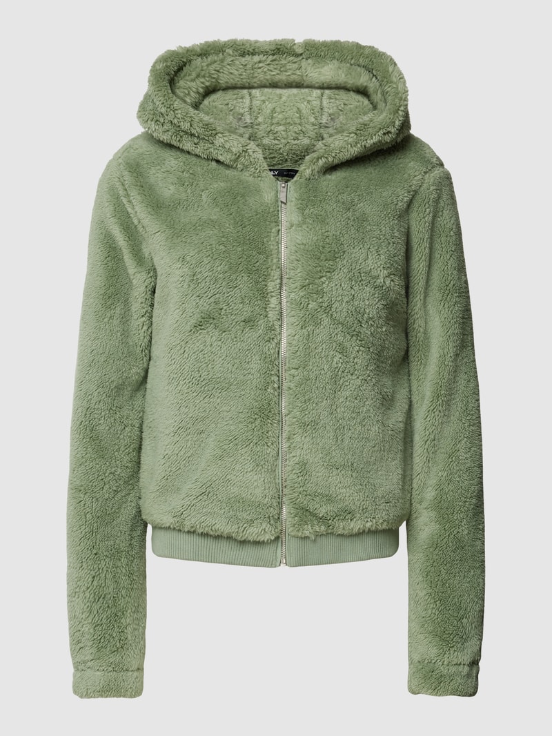Sweatjacke aus Teddyfell in schilf