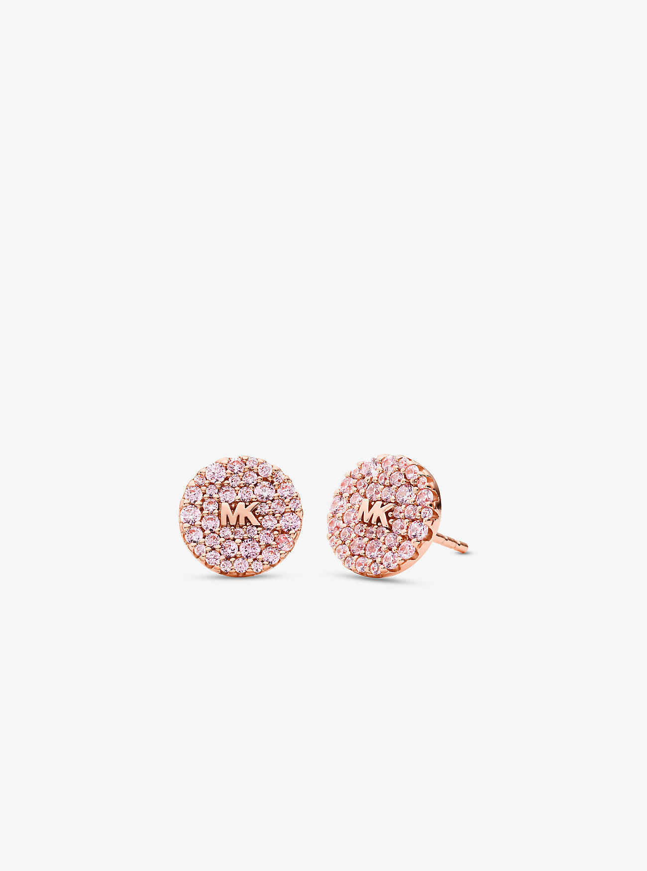 14 karat roségullbelagte sterlingsølvfargede Pavé-logo-øredobber - ROSÉGULL