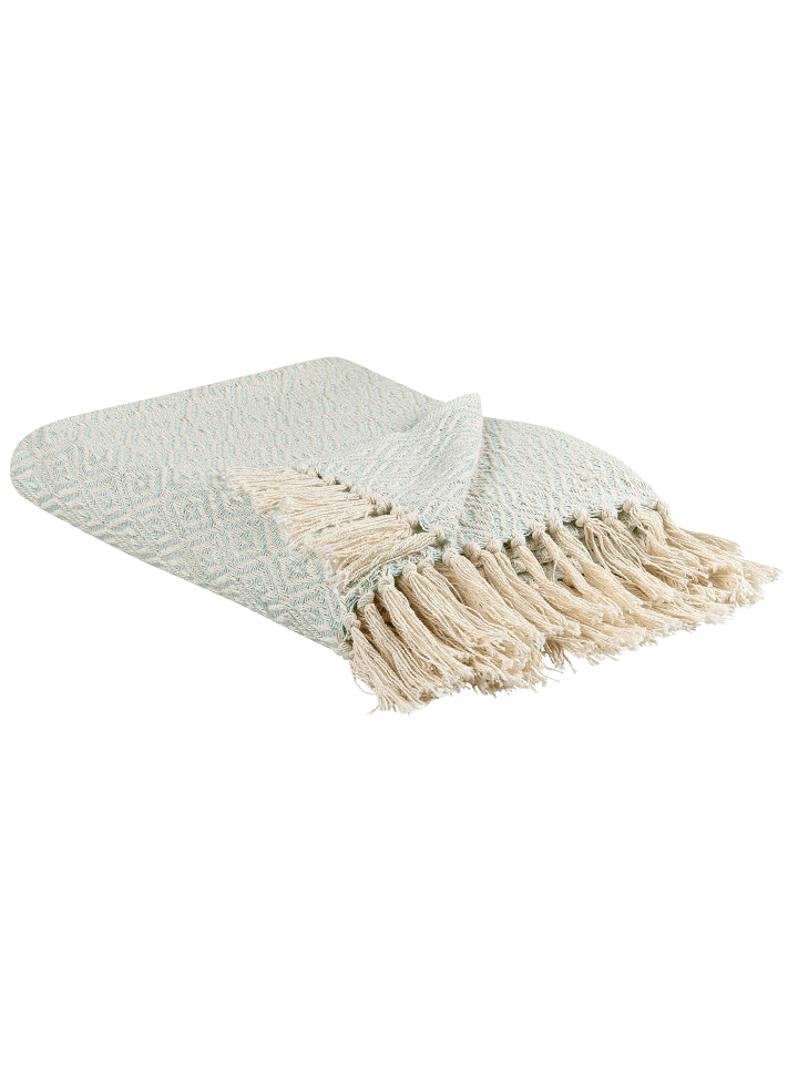 Beliani Kuscheldecke MITYAL in Grün/Beige - (W) 125 x (H) 0.5 x (L) 150 cm günstig kaufen onesize