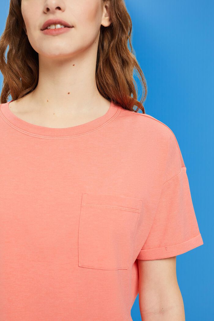 T-Shirt mit Brusttasche aus Baumwoll-Mix