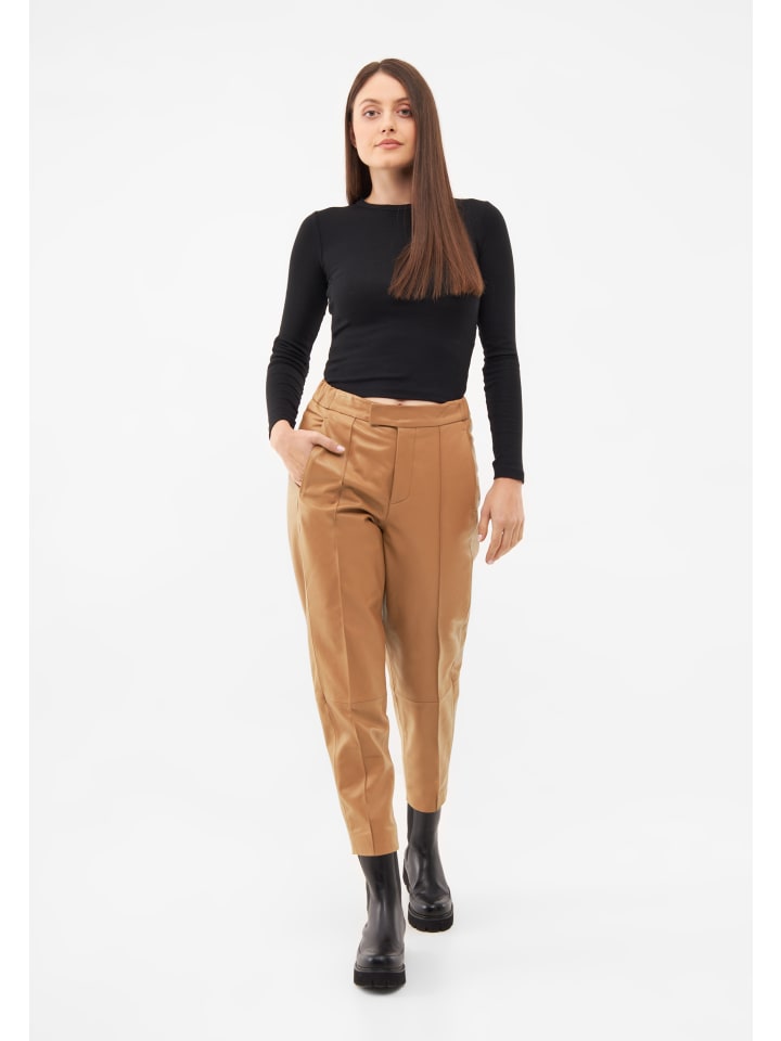 Bolongaro Trevor Lederhose PINTUCK in camel günstig kaufen