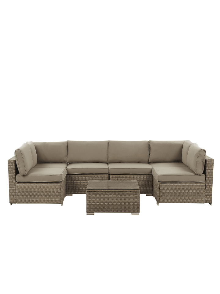 Beliani 7-tlg Lounge Set BELVEDERE in Braun günstig kaufen onesize