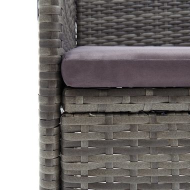 vidaXL Gartenstuhl Garten-Essstühle 4 Stk. Poly Rattan Grau (4 St)