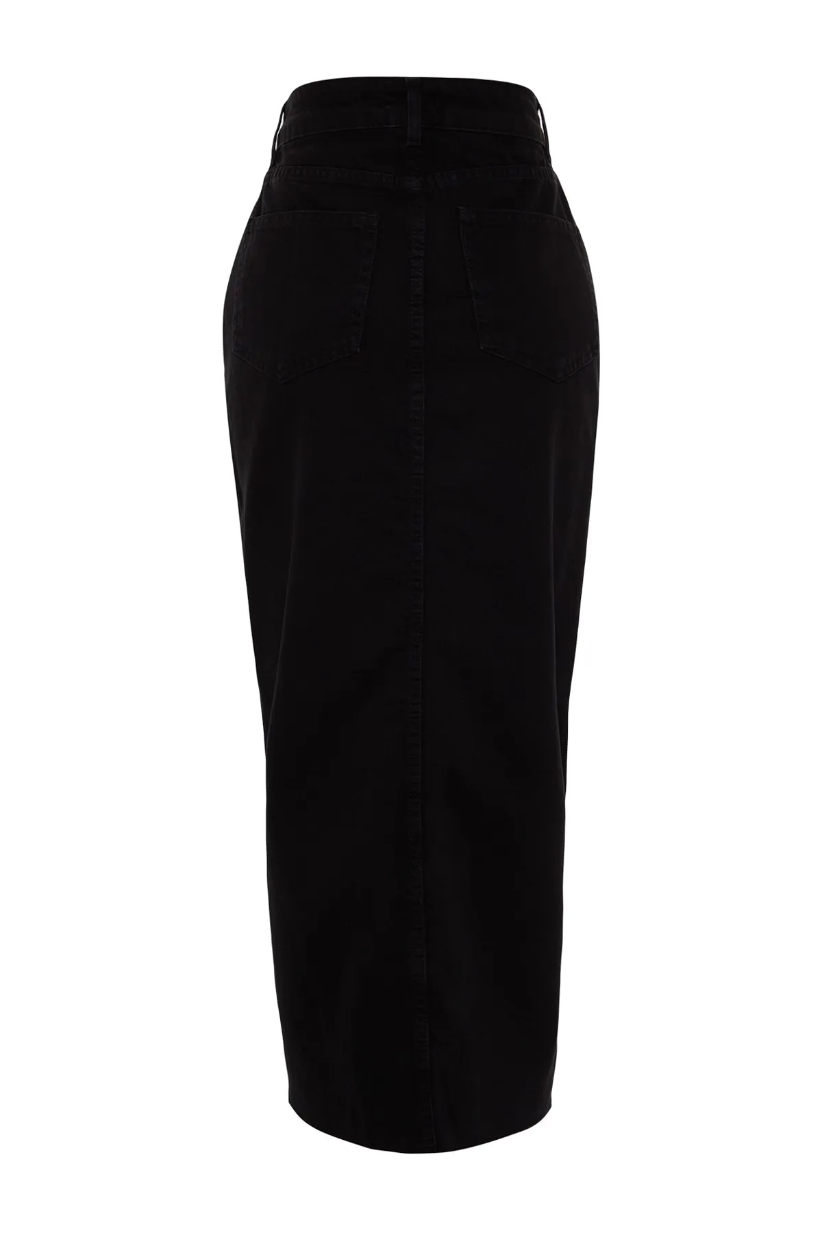 Trendyol Collection  Schwarzer geschlitzter Maxi-Jeansrock TWOSS23ET00290