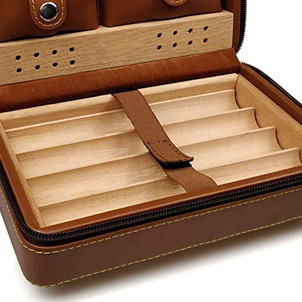 Jormftte Humidor Zigarren Humidor Kunstleder-Hält bis zu 4 Zigarre