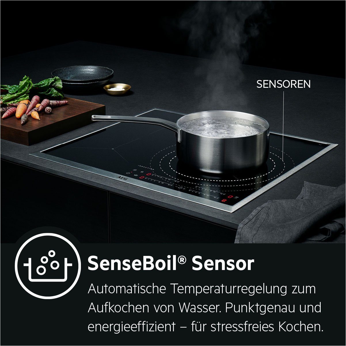 AEG Induktions-Kochfeld IAE84411XB, SenseBoil - Überkochschutz