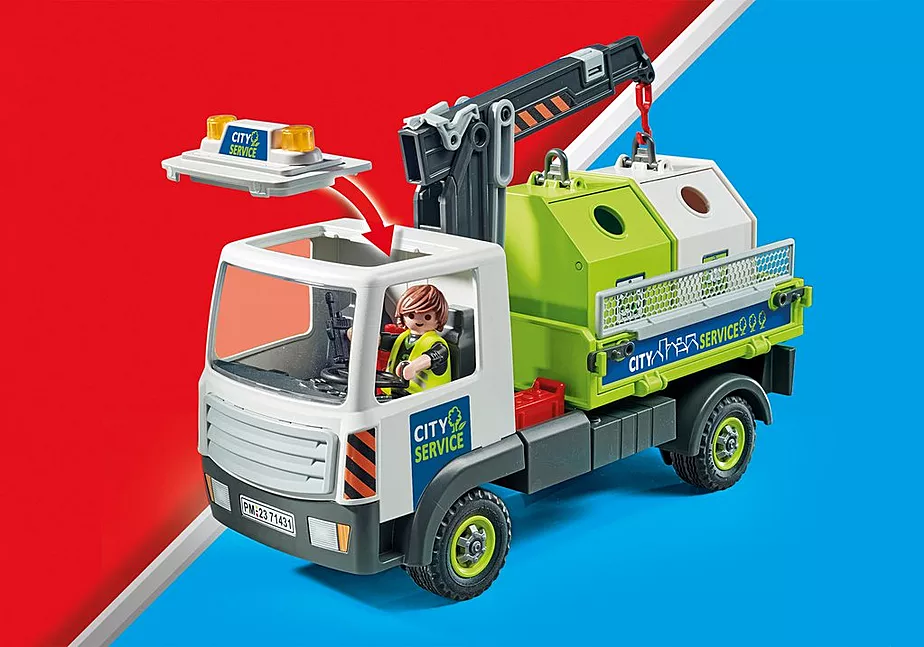 Altglas-LKW mit Container