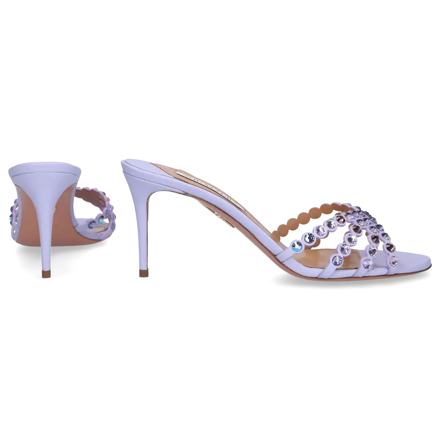 Aquazzura - Pantoletten TEQUILA 75 Kalbsleder - lila