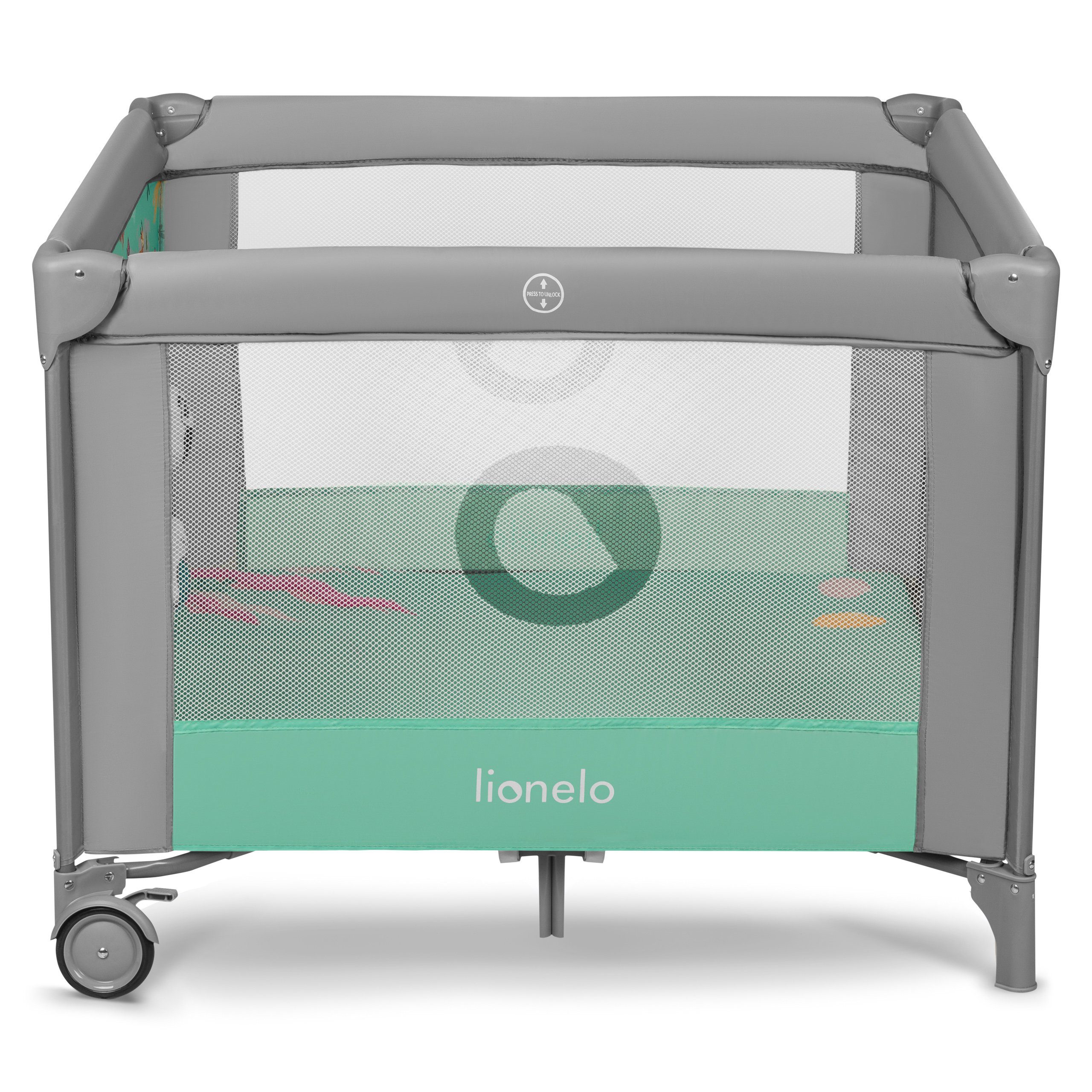 lionelo Laufgitter MILLE (Set), Eingebaute Spielmatte, Sehr sicher