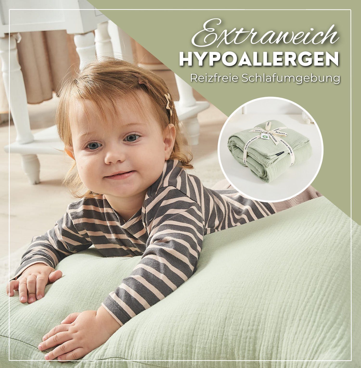 Babybettwäsche PANDA I 2-teiliges Bettwäsche - Kinderbettwäsche - GOTS zertifiziert, Alavya Panda, 100% Bio-Baumwolle Knitterlook Bügelfrei Made in Green, Bettwäsche-Set Musseline mit Kissenbezug Perfekt für Mädchen und Jungs