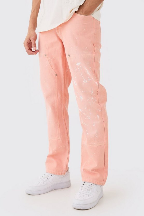 Lockere Jeans mit Farbspritzern