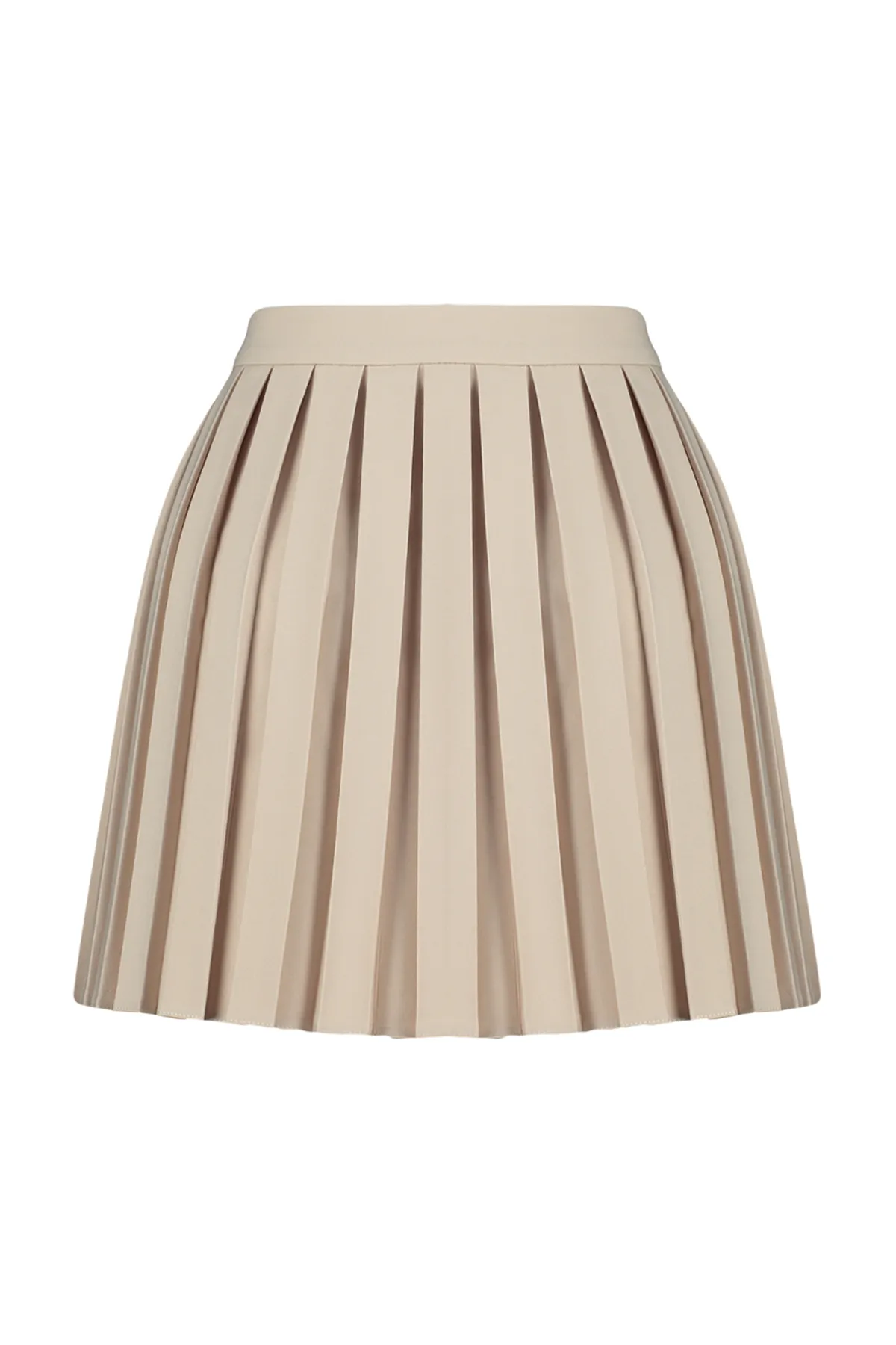Trendyol Collection  Minirock in Beige – Faltendetail, gewebt, TWOAW21ET0111