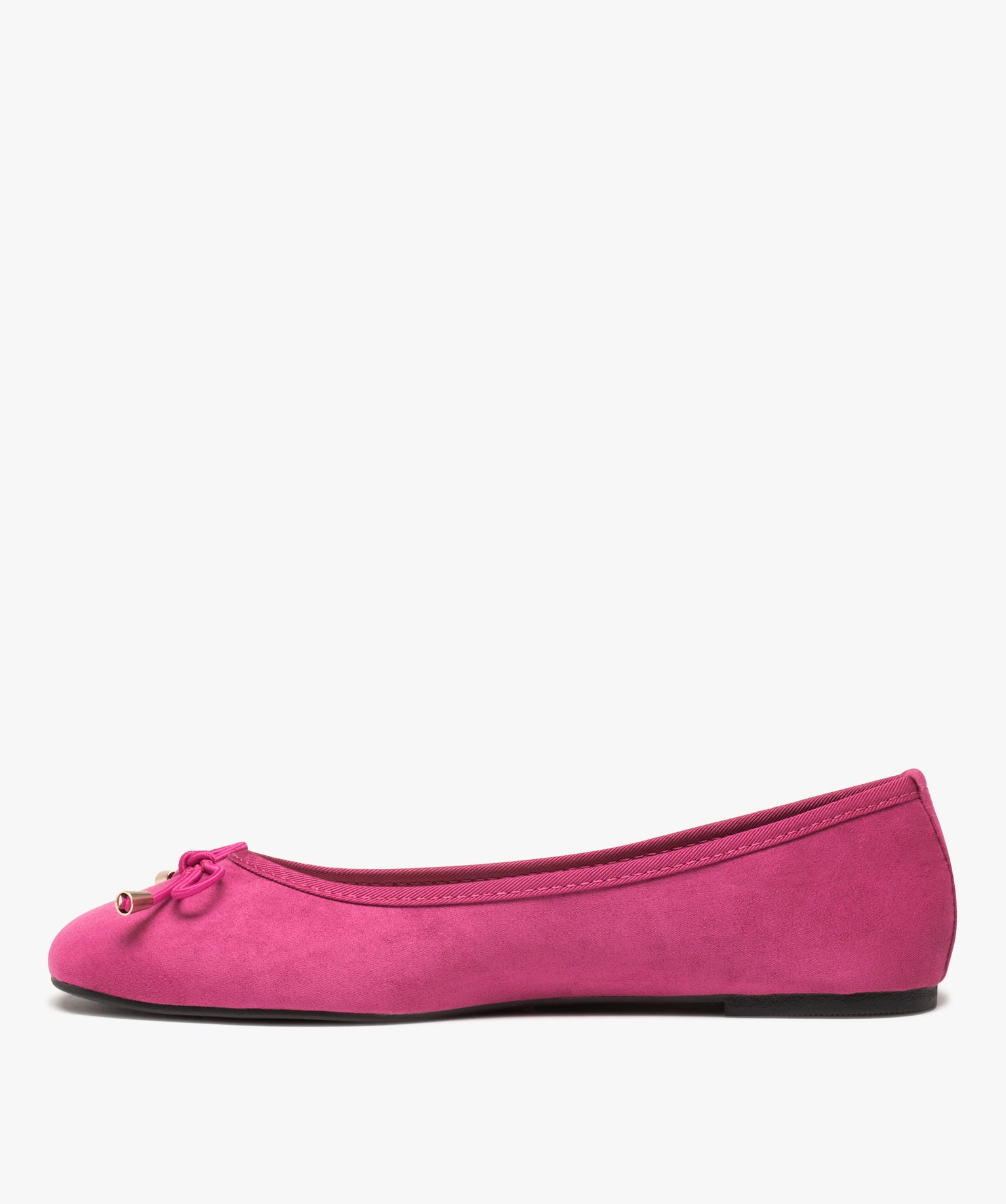 Ballerines femme classiques en suédine unie fuchsia | GEMO