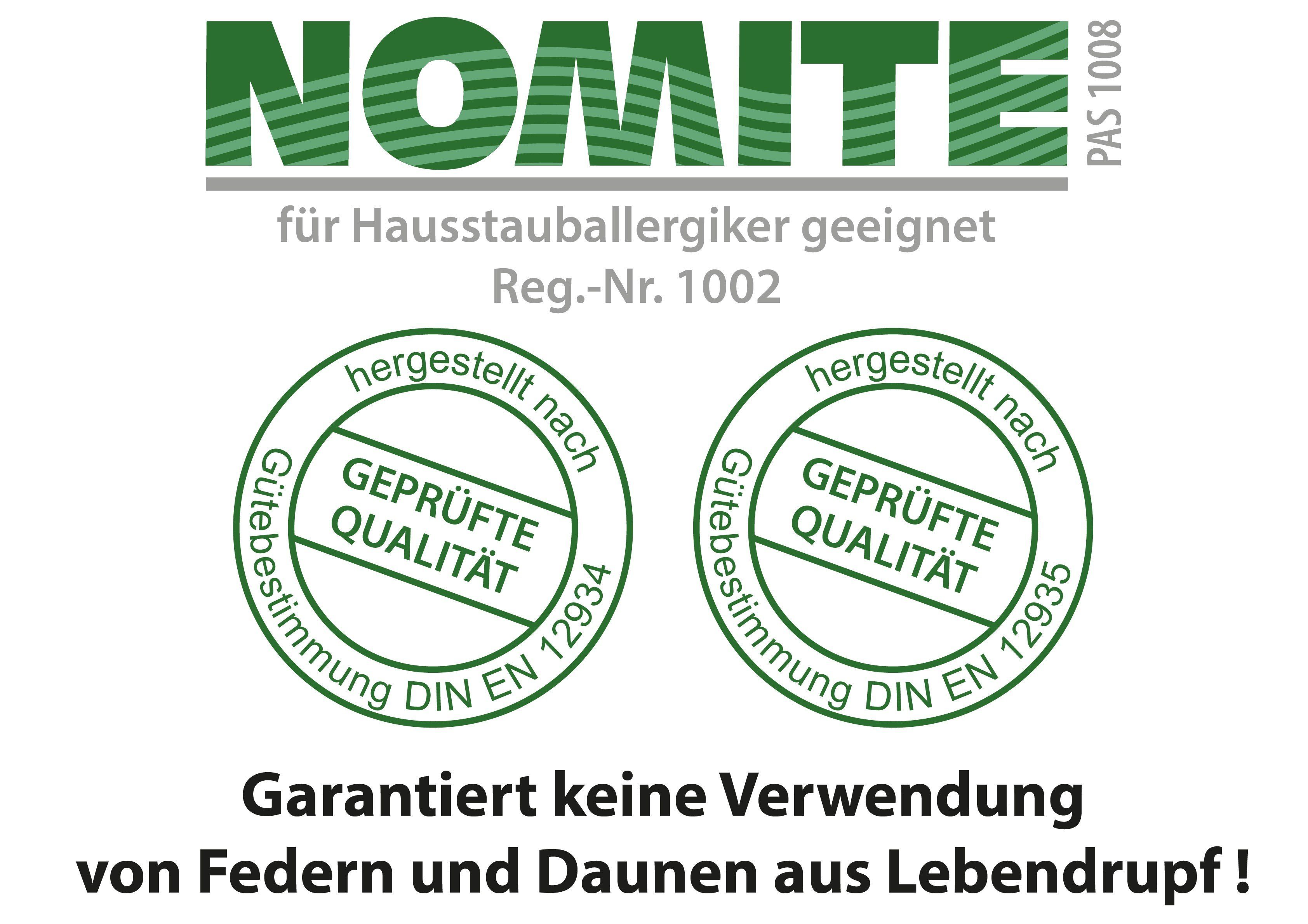 Gänsefederkopfkissen Kopfkissen Claudia, franknatur, Füllung: 100% Gänsefedern, Bezug: 100% Baumwolle, Kissen mit Gänsefedern, allergikergeeignet