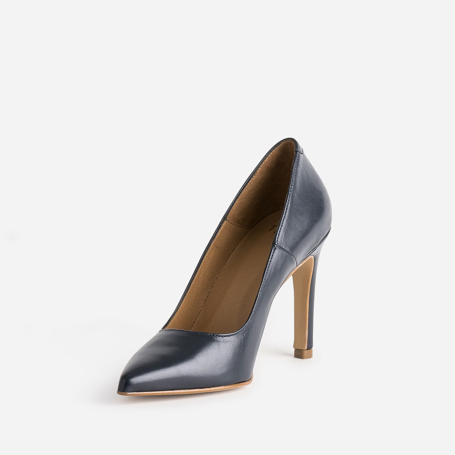 Stiletto TEXTO marine en cuir