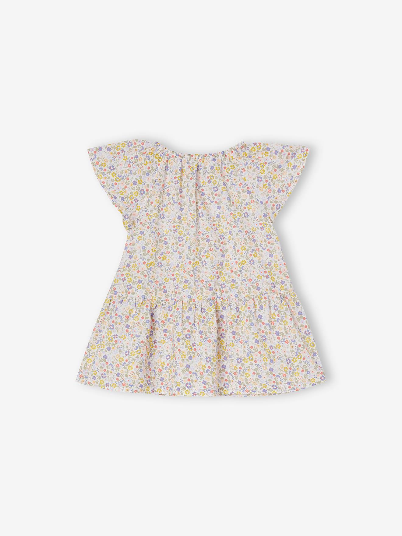 Vertbaudet Mädchen Baby Kleid mit Schmetterlingsärmeln - wollweiß