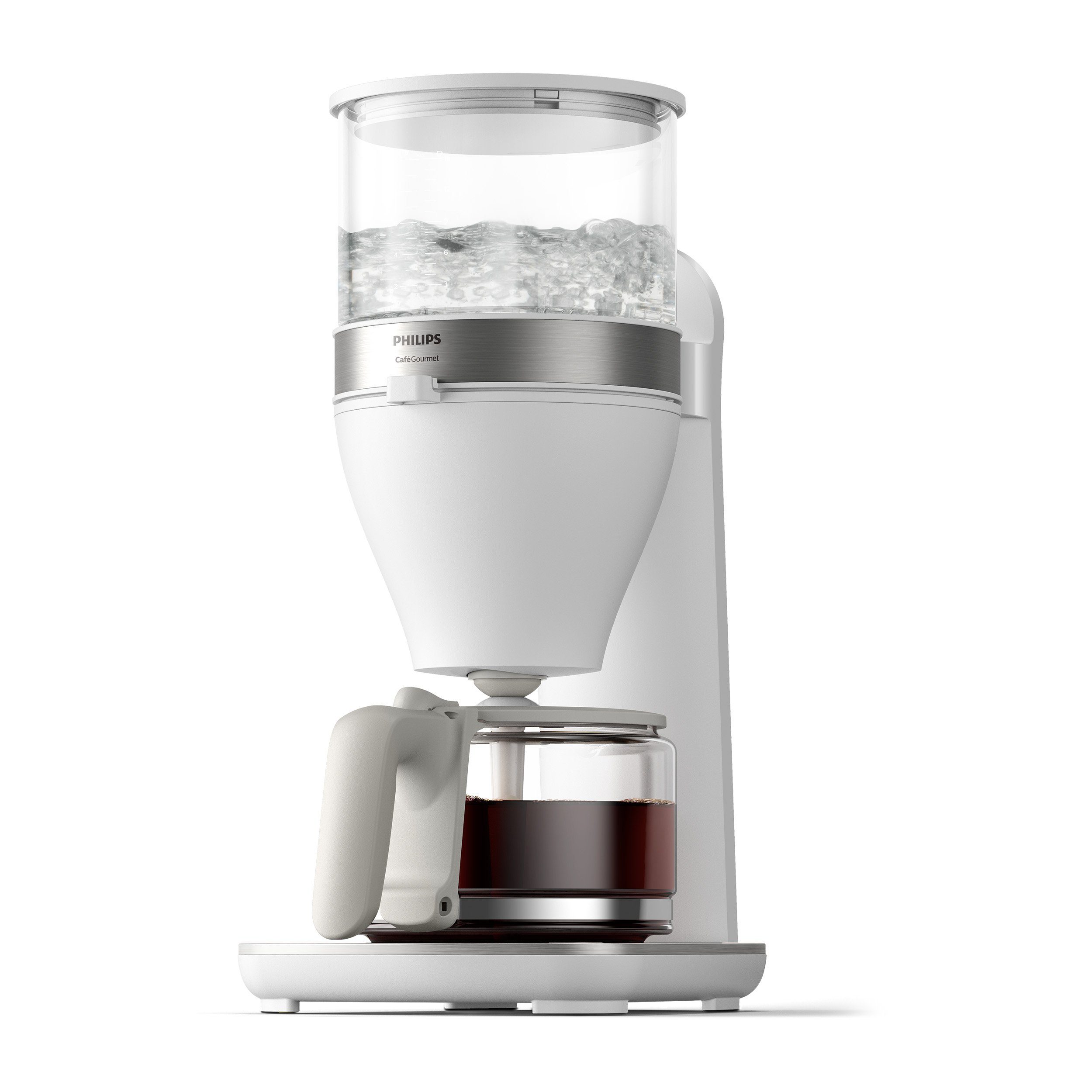 Philips Filterkaffeemaschine HD5416/00 Café Gourmet weiß, 1,25l Kaffeekanne, Papierfilter 1x4, mit Direkt-Brühprinzip, Aroma-Twister und Schwenkfilterhalter