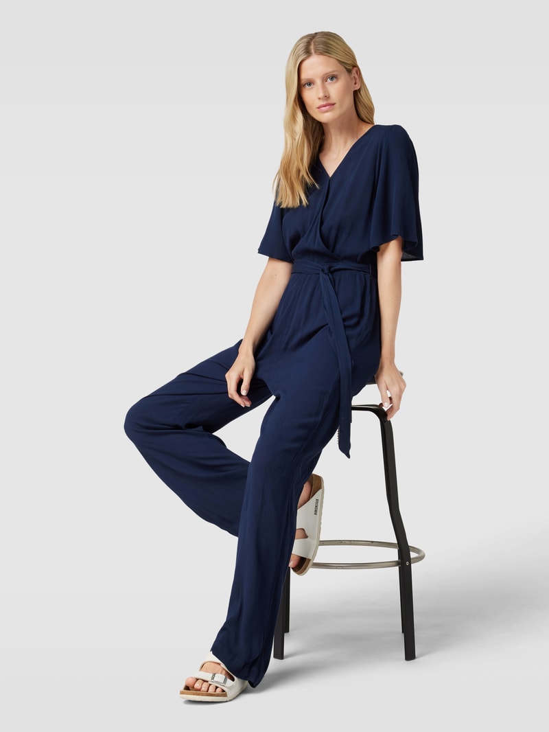 Jumpsuit mit V-Ausschnitt Modell 'Marrakech' in marineblau