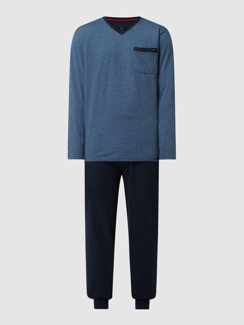 Pyjama aus Baumwollmischung in blau