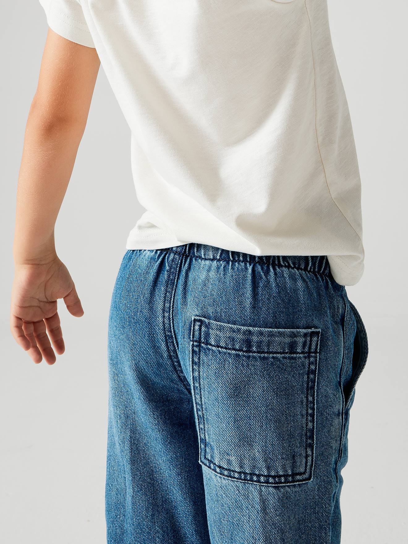 Vertbaudet Weite Jungen Jeans mit Schlupfbund Oeko-Tex - grauer denim