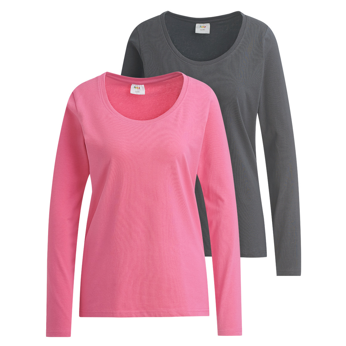 2 Damen Langarmshirts im Basic-Style