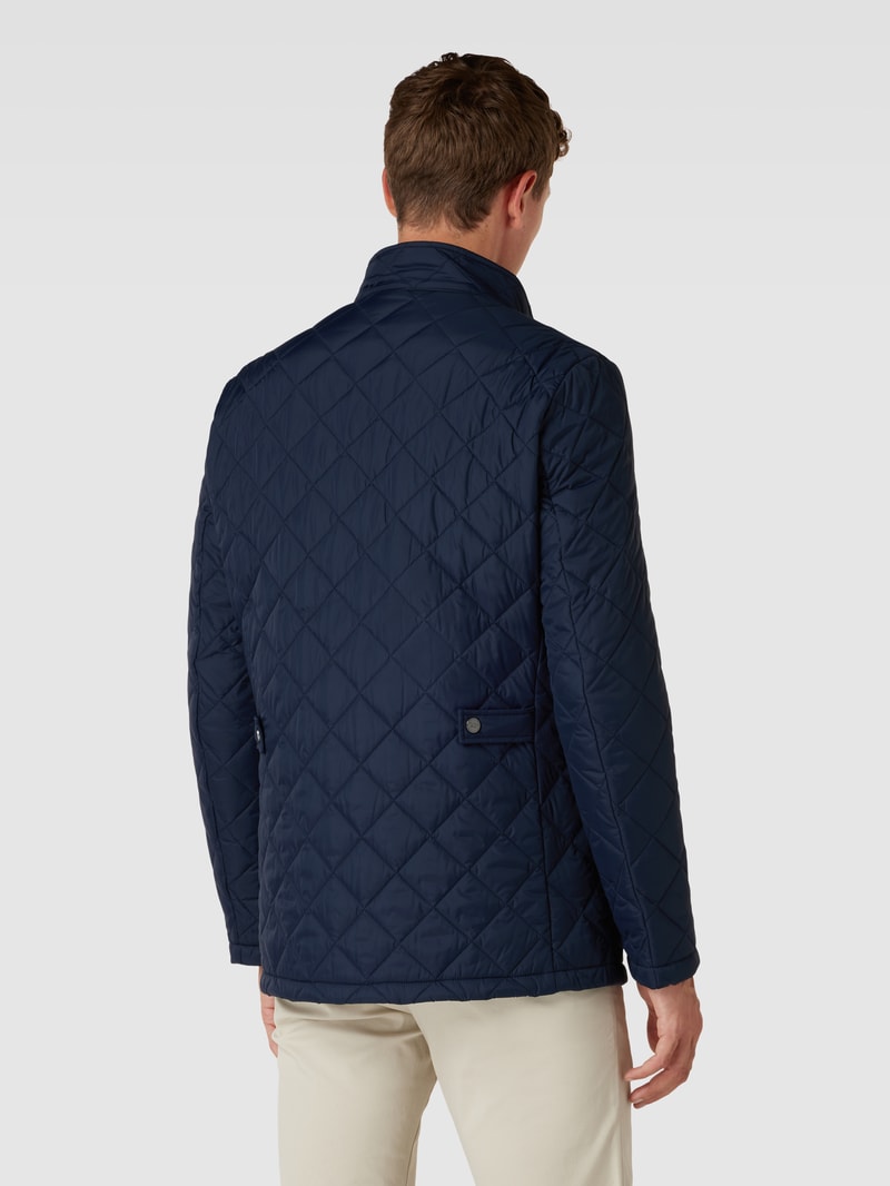 Steppjacke mit Stehkragen in marineblau