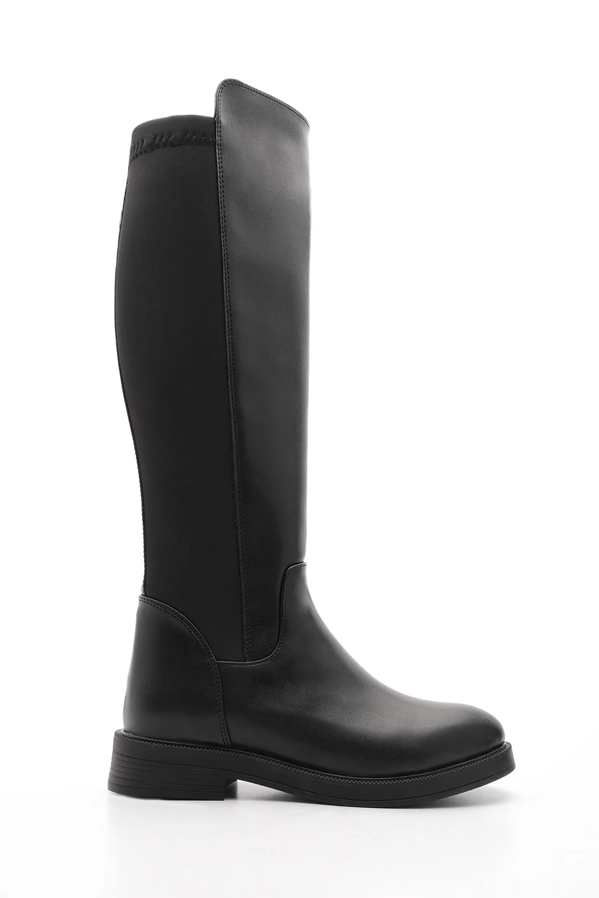 Marjin  Damen Alltagsstiefel Elastisch Stretch Kniehoch Enpar Schwarz
