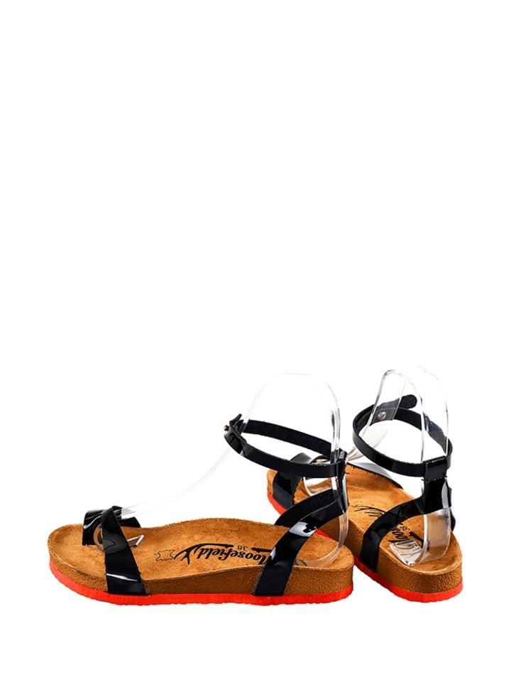 Moosefield Leder-Sandalen in Schwarz günstig kaufen