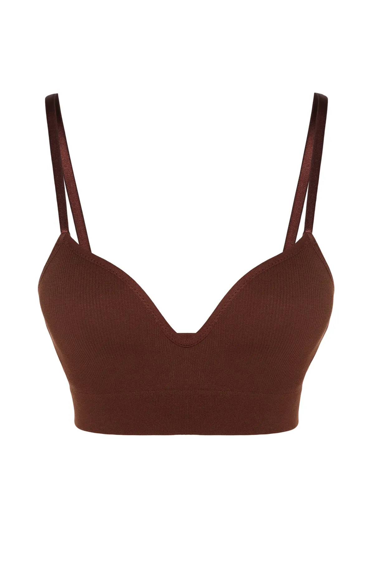 Trendyol Collection  Brauner nahtloser/nahtloser beschichteter Bralette-Strick-BH THMAW22SU0043
