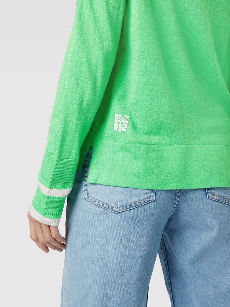Strickjacke mit Kontraststreifen in neon grün
