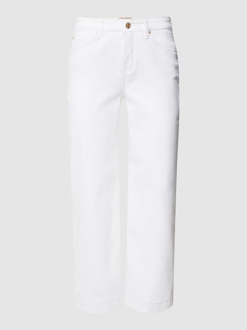 Straight Fit Jeans mit 5-Pocket-Design Modell 'Rich Culotte' in weiß