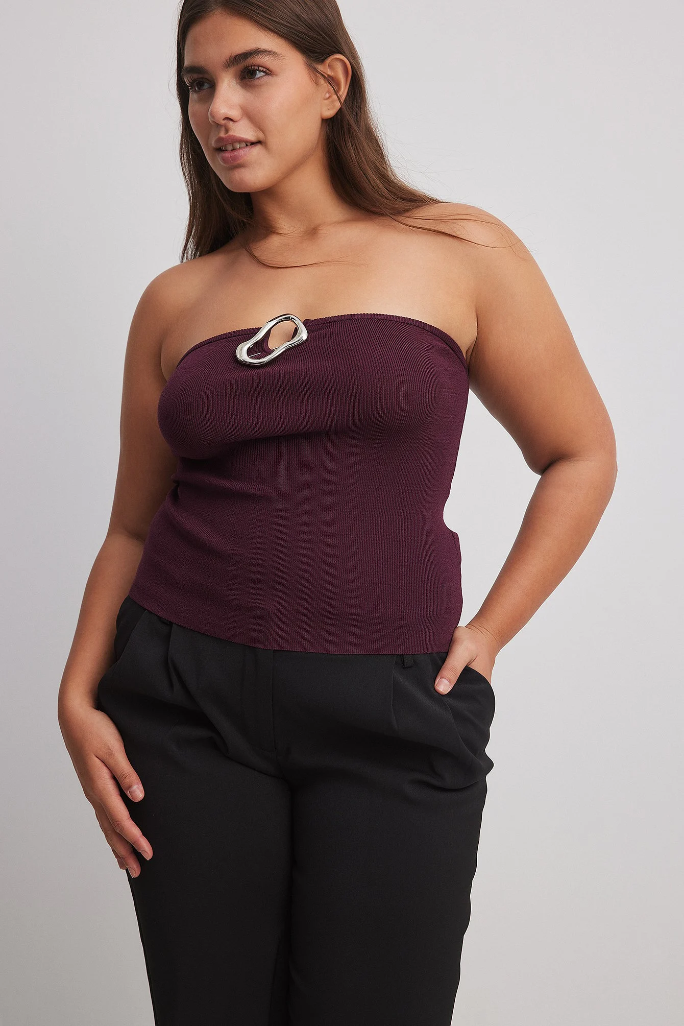Bandeau-Top aus Feinstrick